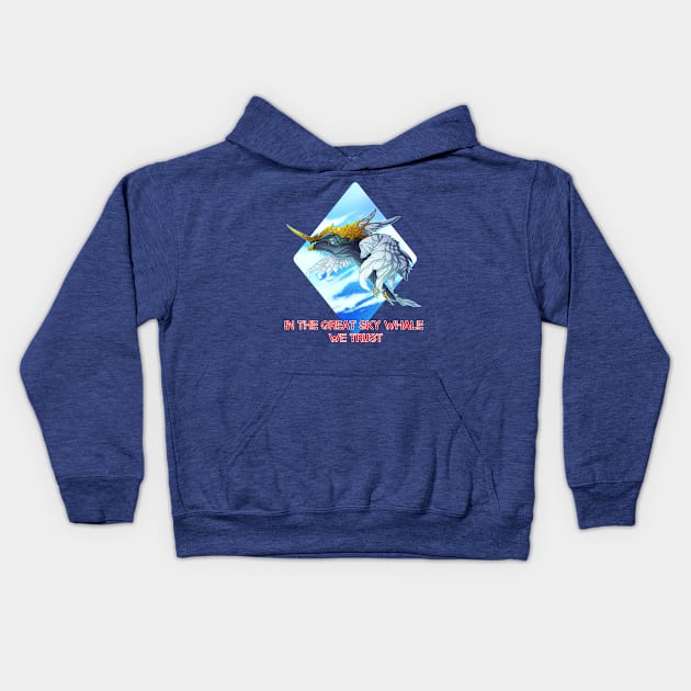 The Great Sky Whale Kids Hoodie by Bhryn